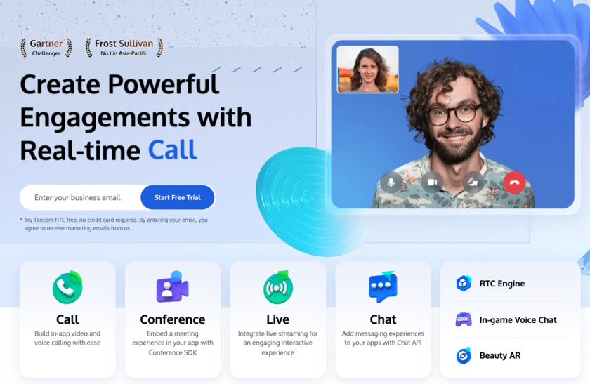 Tencent RTC Landing Page