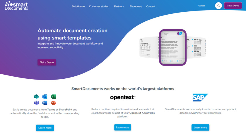 SmartDocuments Landing Page