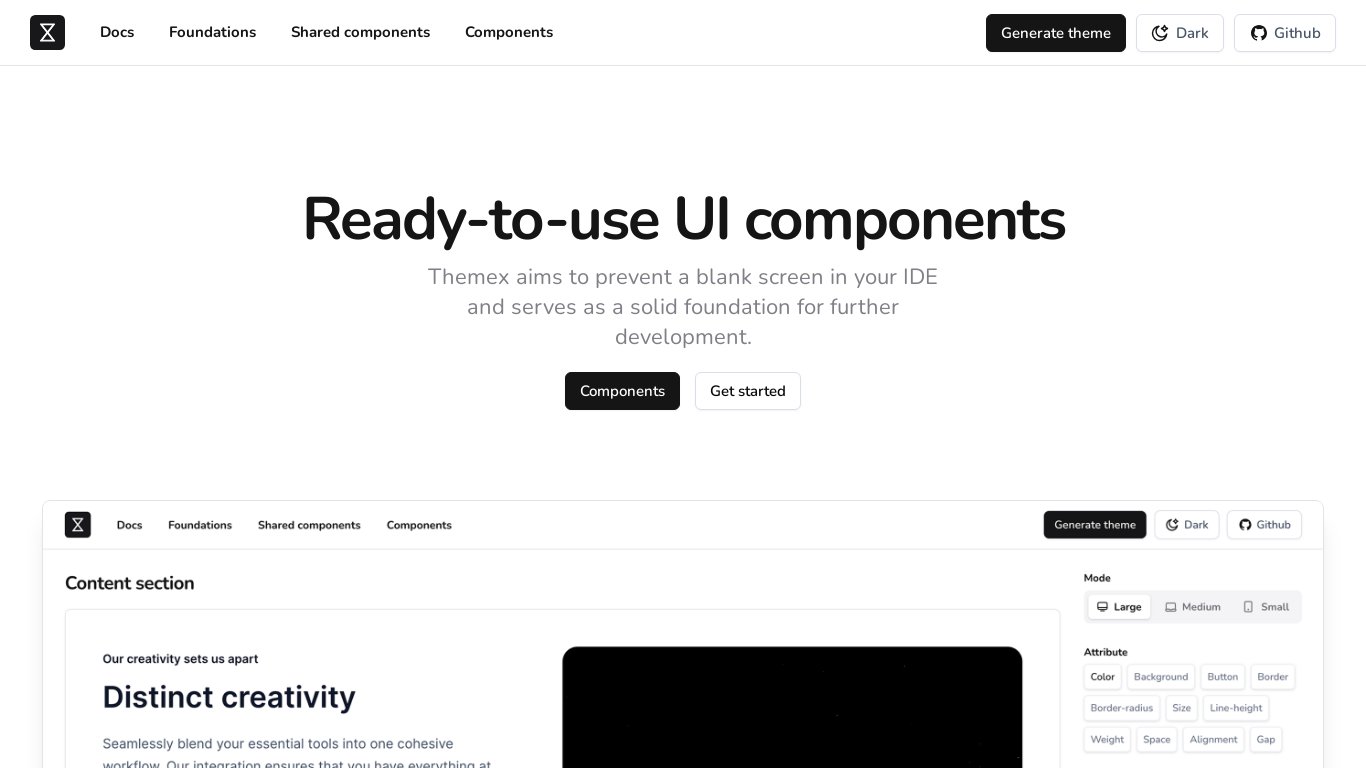 themex Landing page