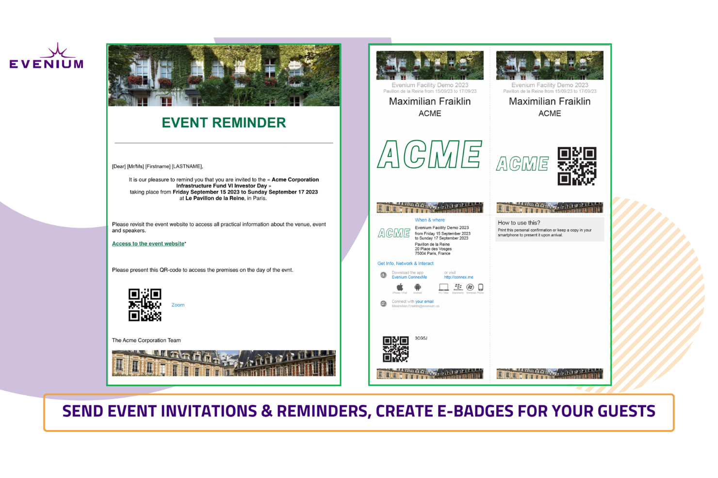 Evenium Send invitations, reminders and badges to your participants