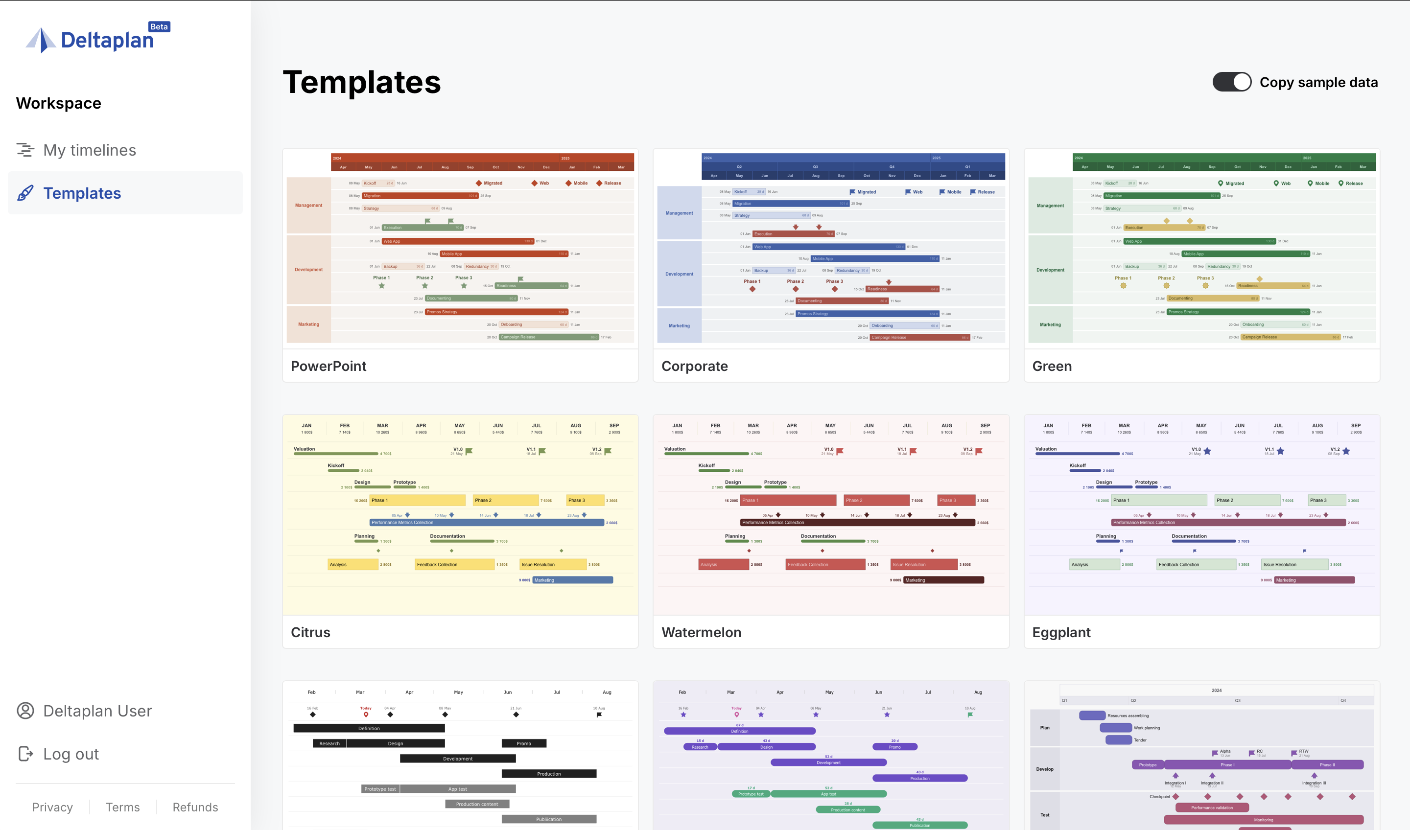 Deltaplan.io Templates