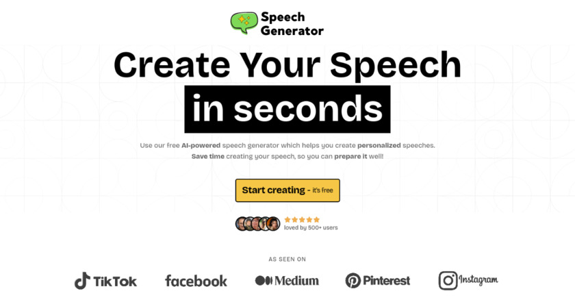 SpeechGenerator.co AI Speech Writer