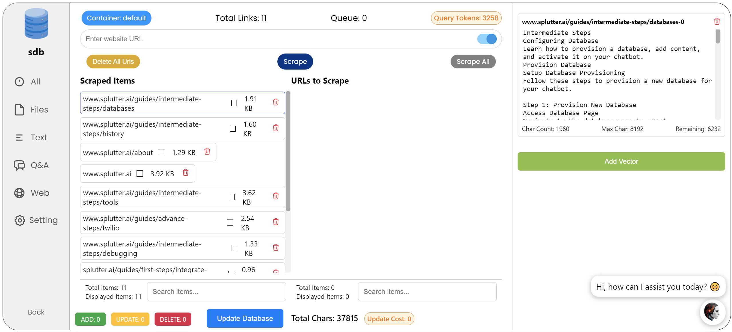 Splutter AI Database Management