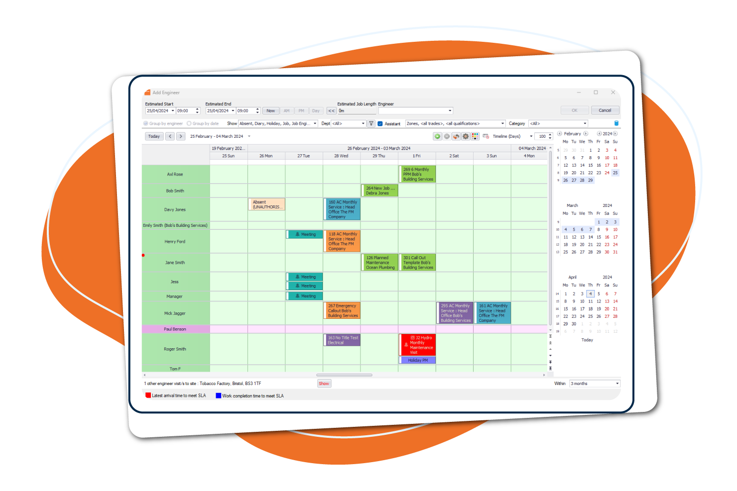 Clik Service Engineer Schedule