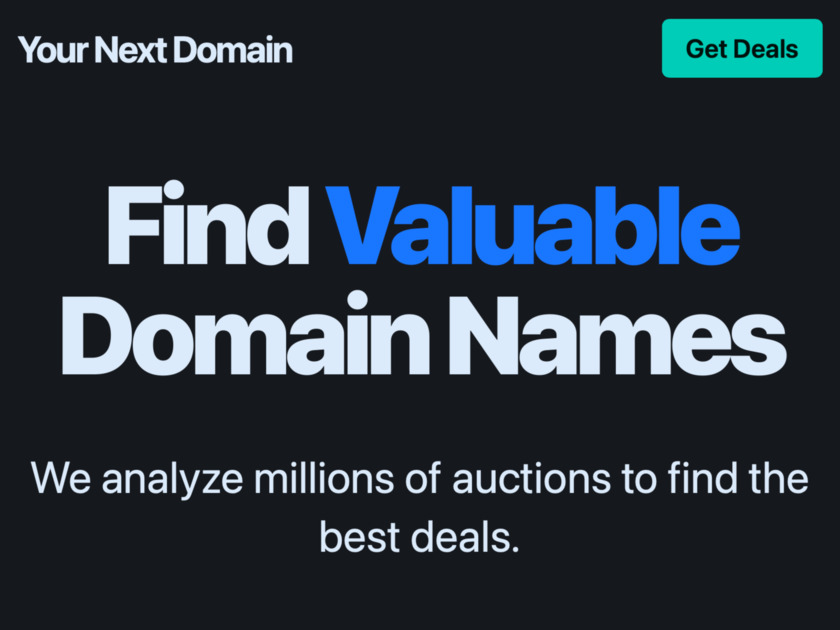 Your Next Domain Landing Page