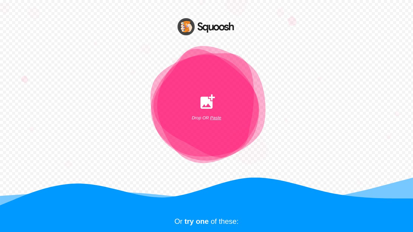 Squoosh Landing page