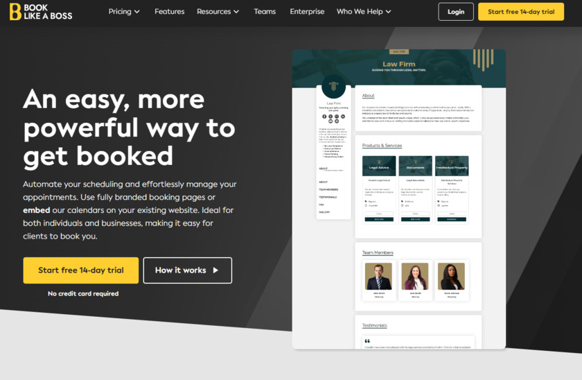 Book Like A Boss Landing Page