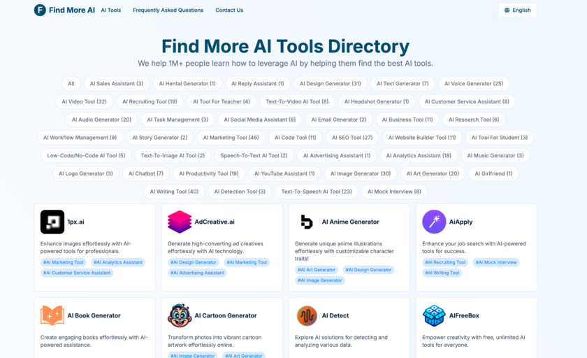 Find More AI Landing Page