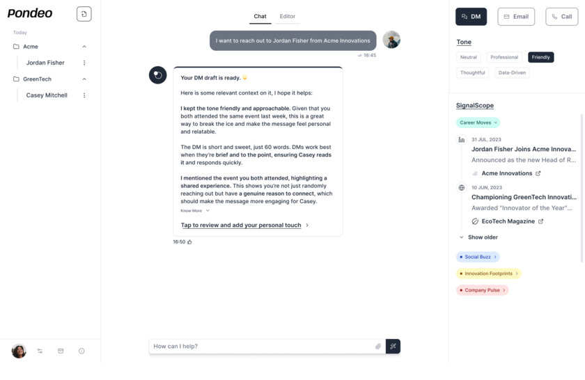 Pondeo Landing Page