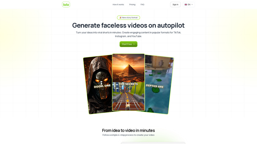 Videolulu Landing page