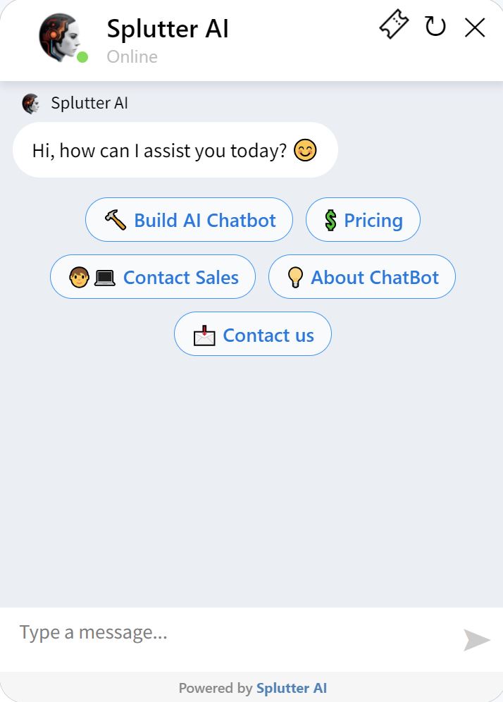 Splutter AI Chatbot Interface