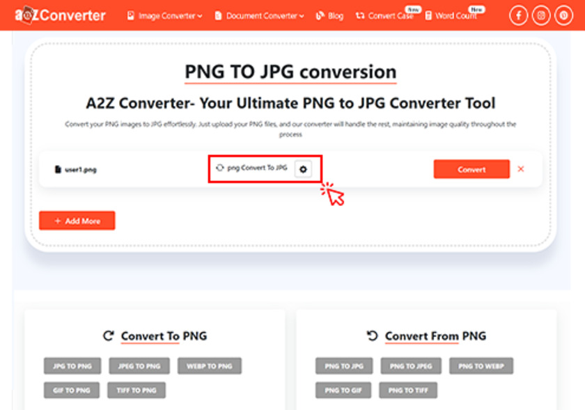 A2Z Converter Landing Page