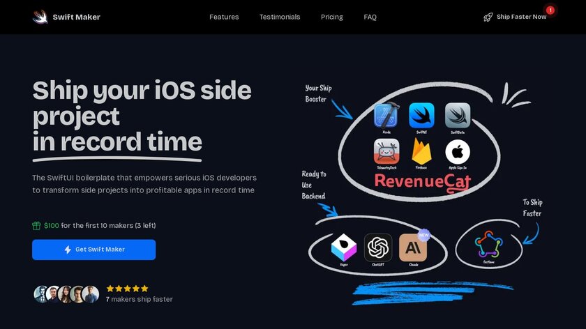 Swift Maker Landing Page
