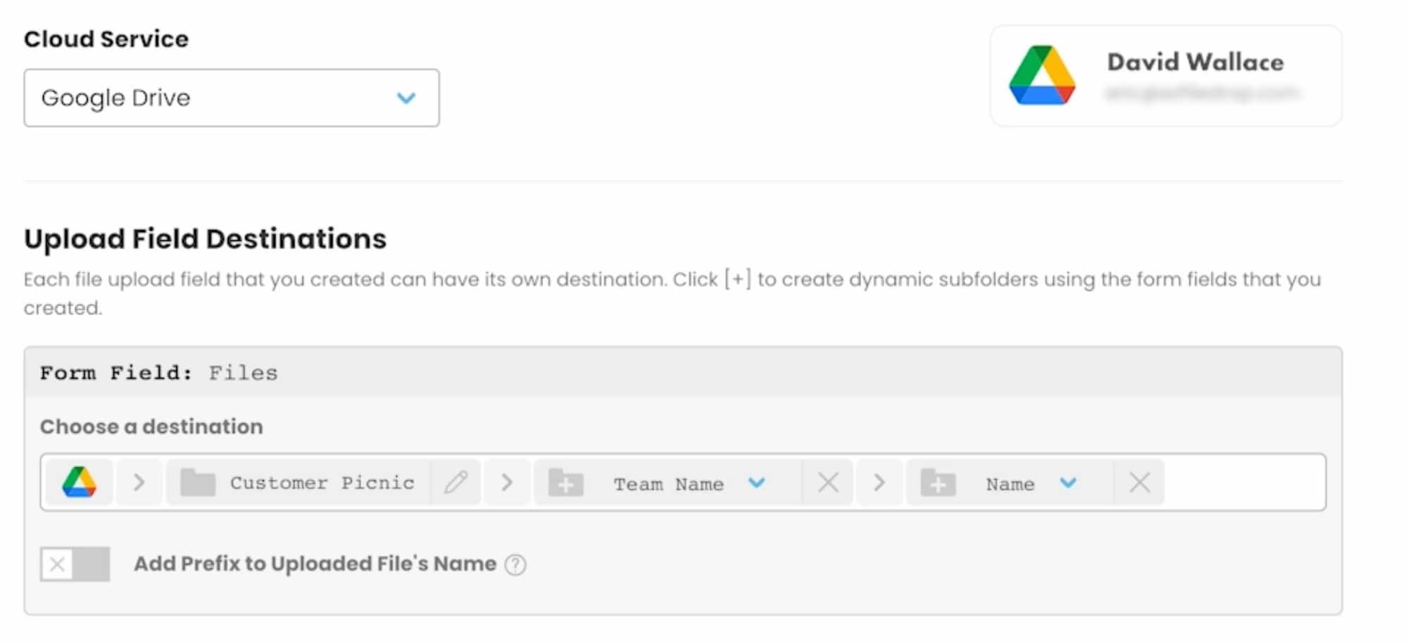 EZ File Drop Upload Destinations