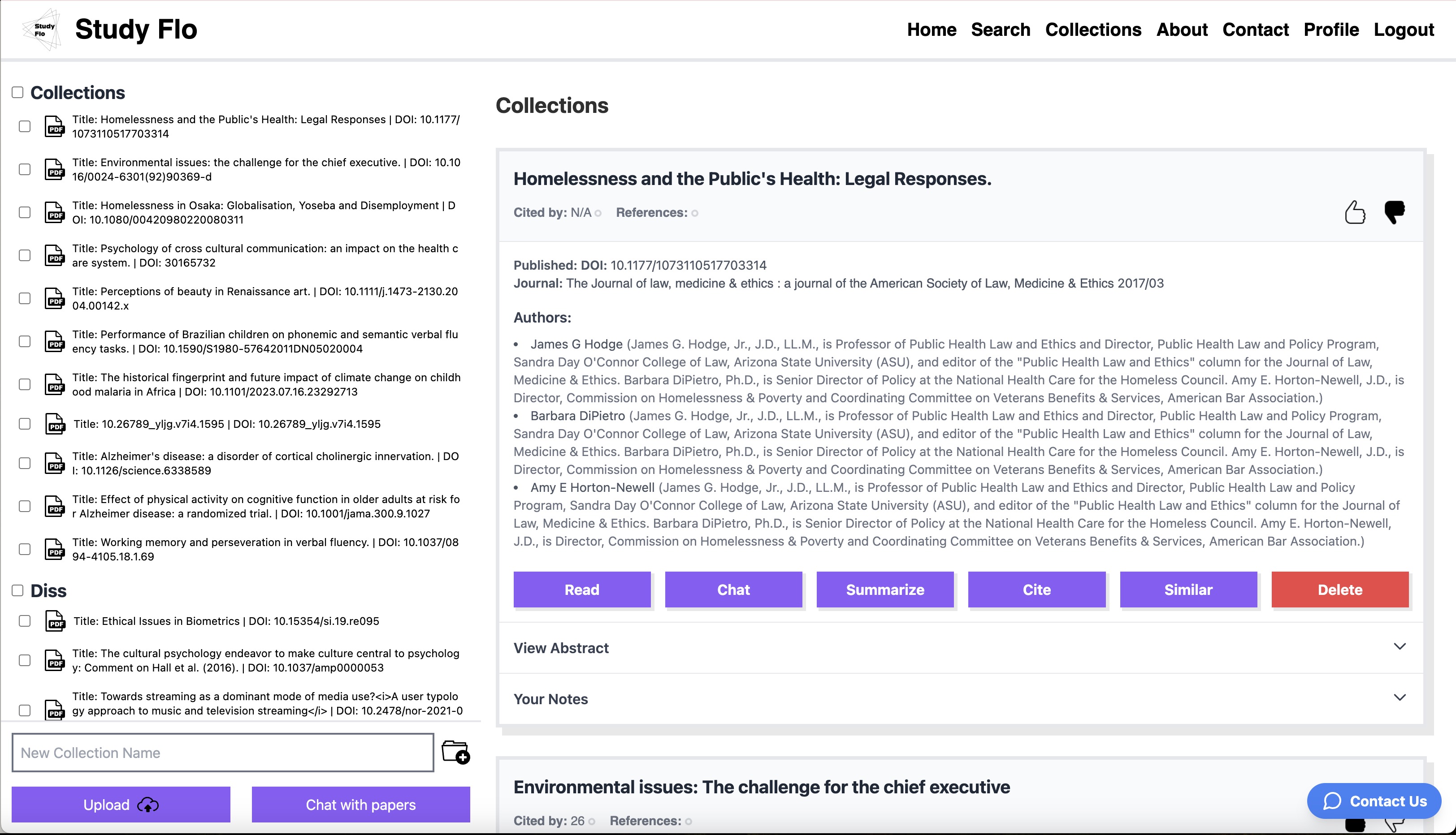 Study Flo Collection Dashboard