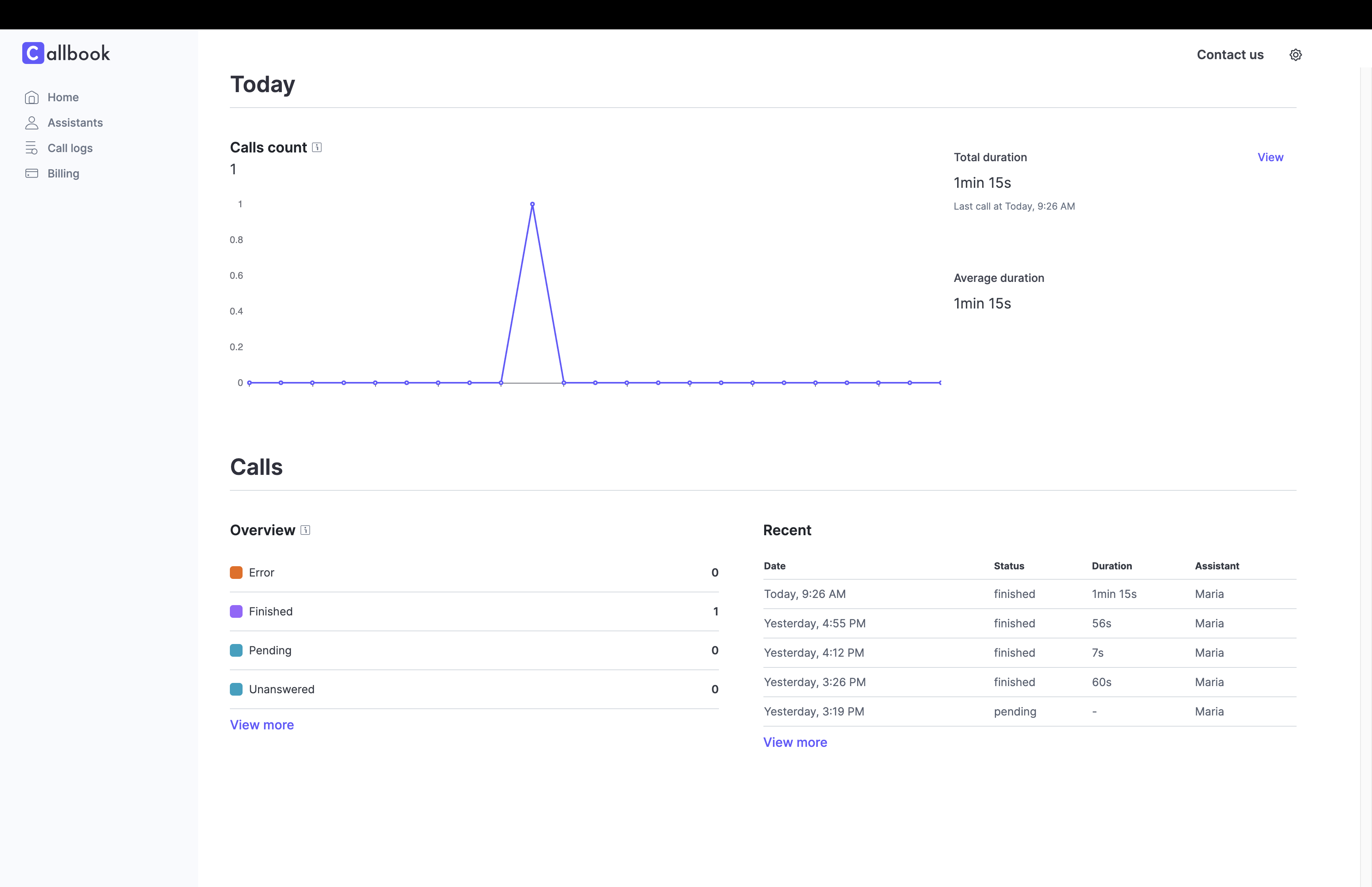 Callbook.ai Dashboard