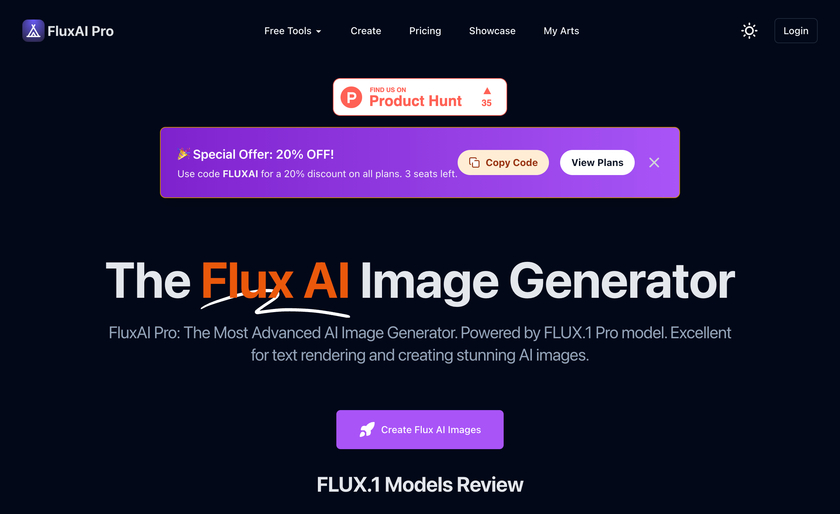 FluxAI Pro Landing Page