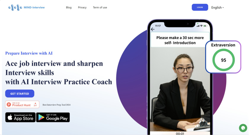 MIND-Interview.com Landing Page