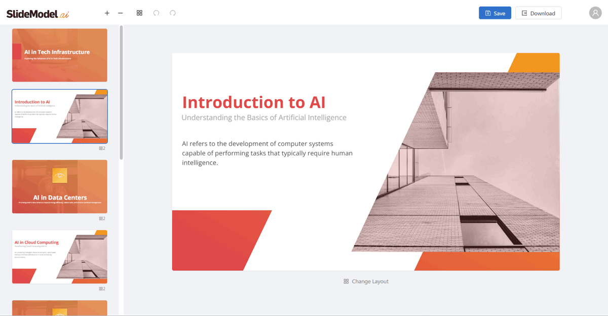 SlideModel.AI Example of AI-generated presentation with SlideModel AI