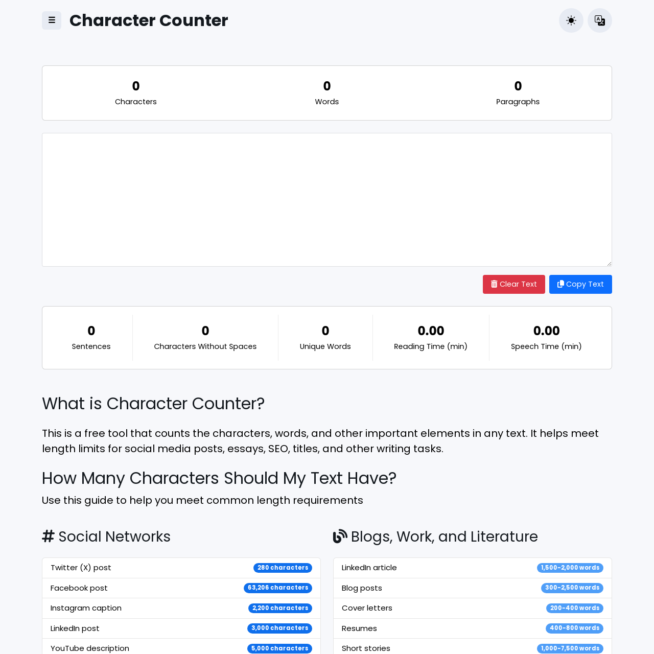 Character Counters 
