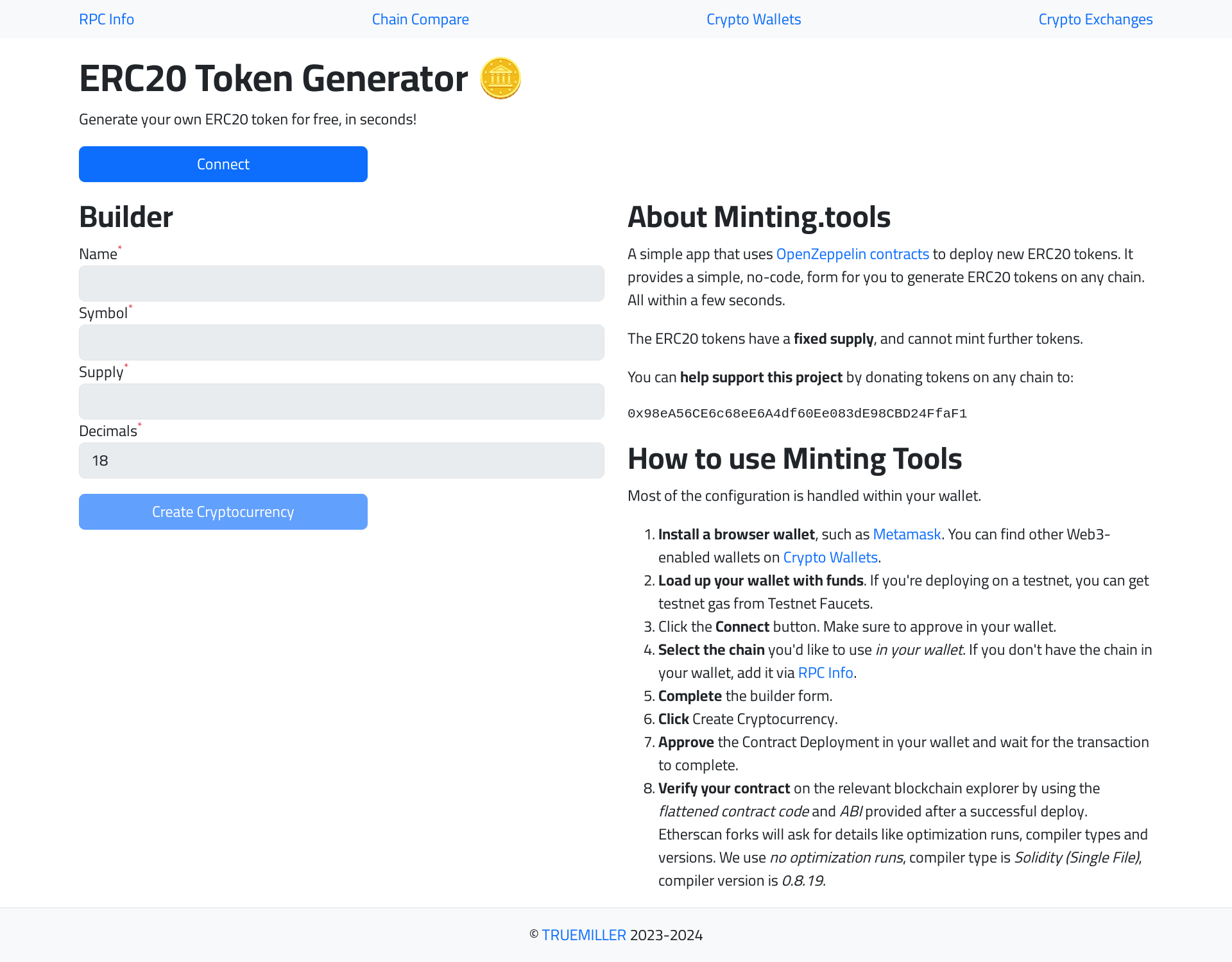 Minting.tools Minting Tools Homepage