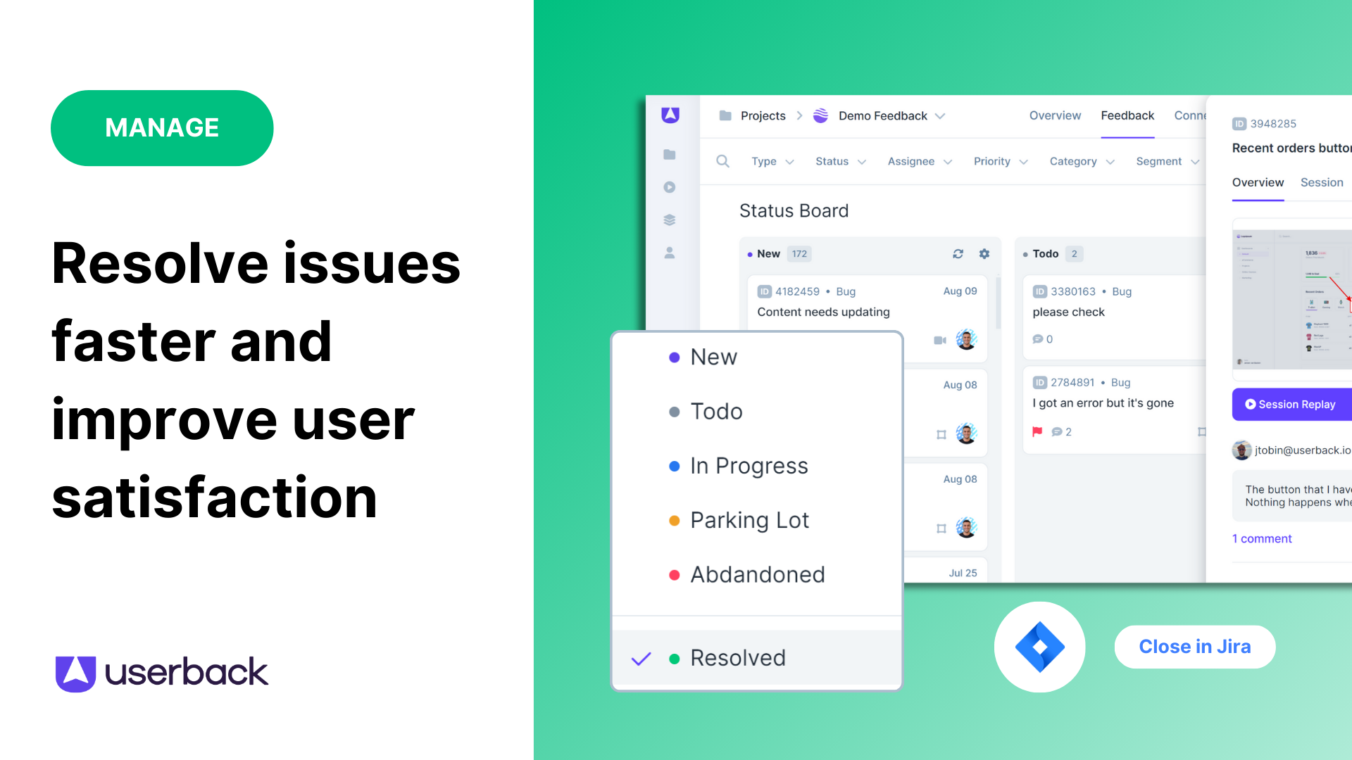 Userback Manage feedback and resolve issues faster