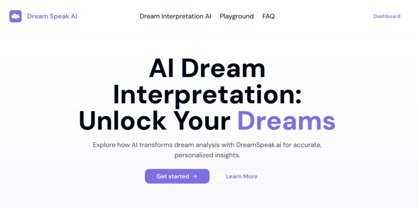 DreamSpeak AI Homepage