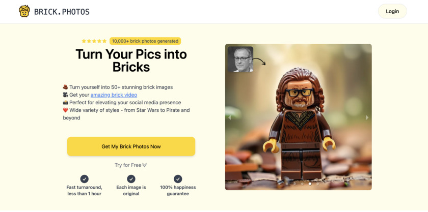 Brick Photos Landing Page