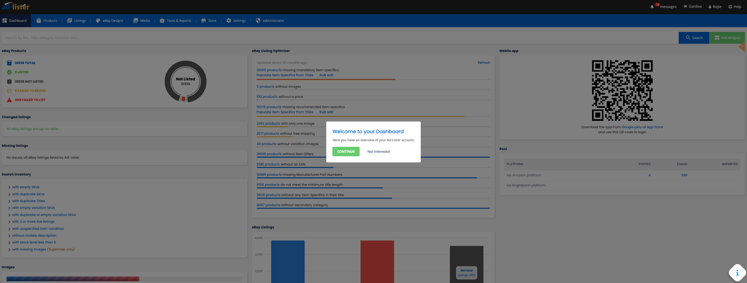 Ad-Lister Dashboard