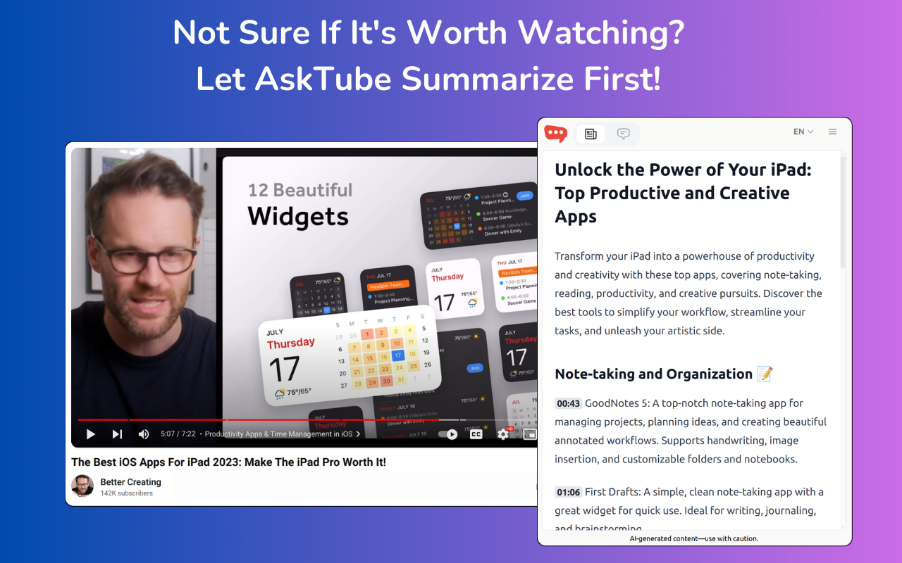 AskTube Check if video worth watching?