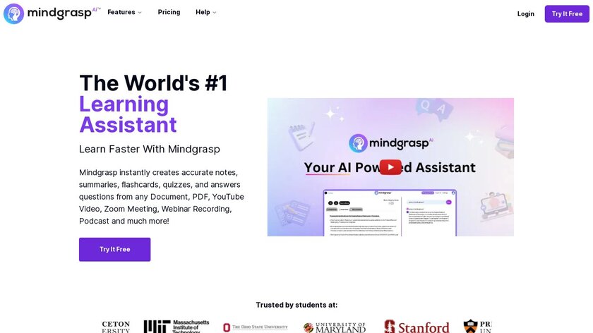 Mindgrasp Landing Page