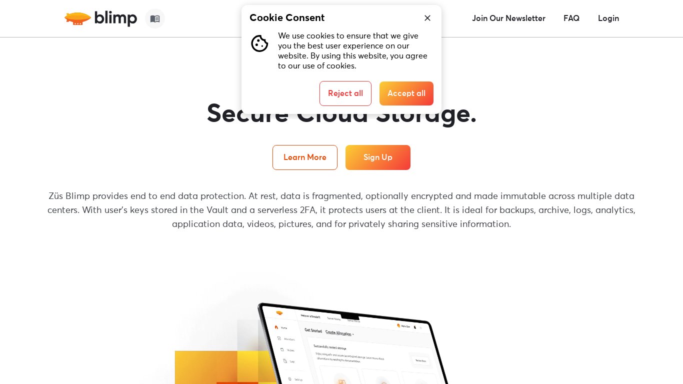 Blimp Landing page