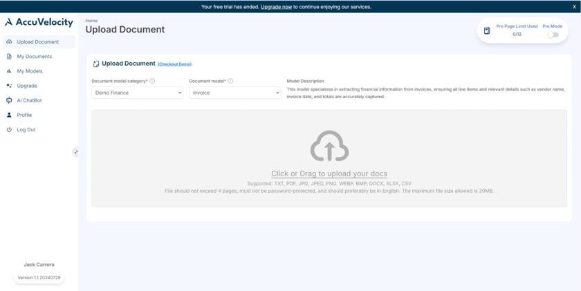 AccuVelocity Landing Page