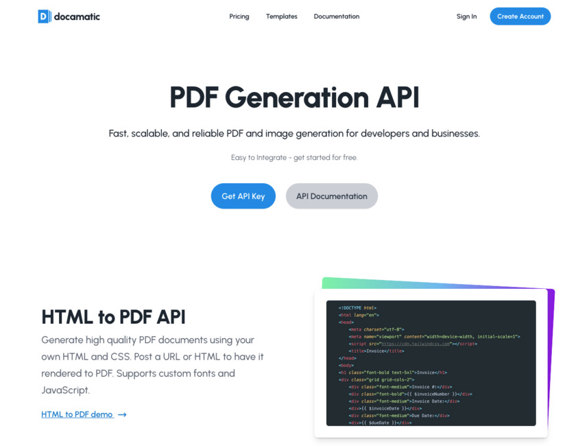 Docamatic Landing Page