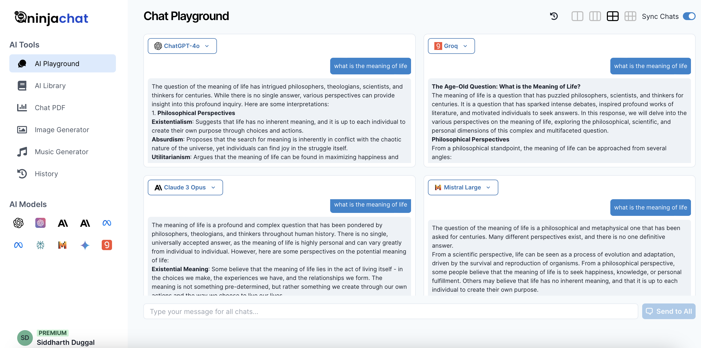 NinjaChat AI AI Chat Playground
