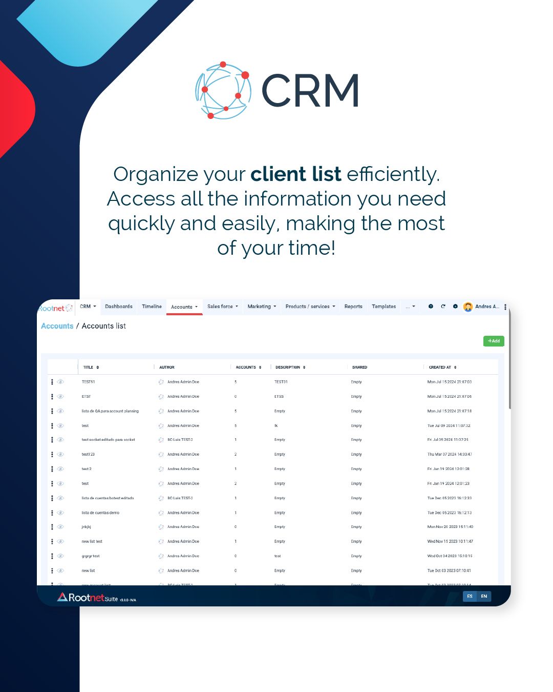 Rootnet Suite CRM Module