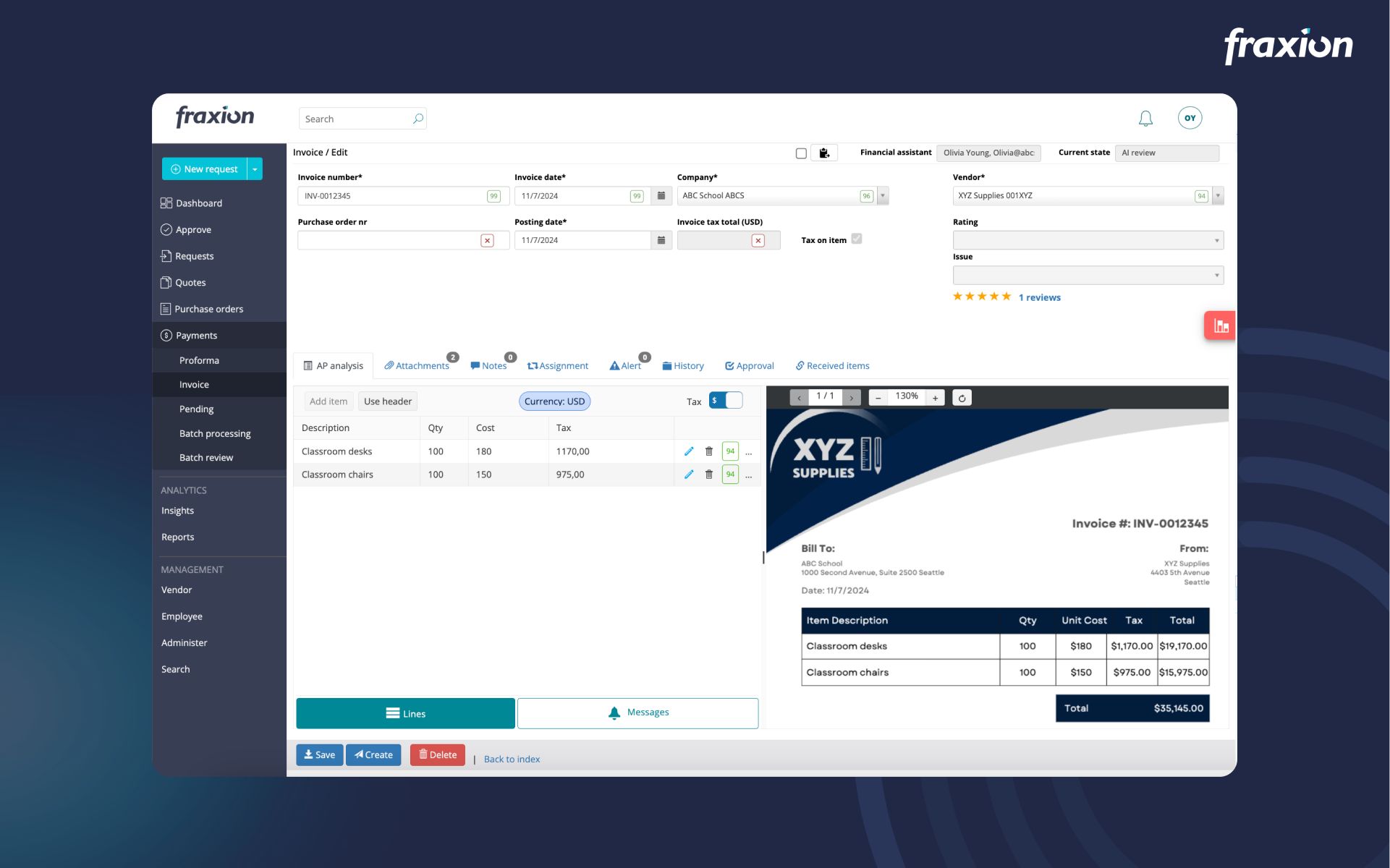 Fraxion Spend Management Ap automation