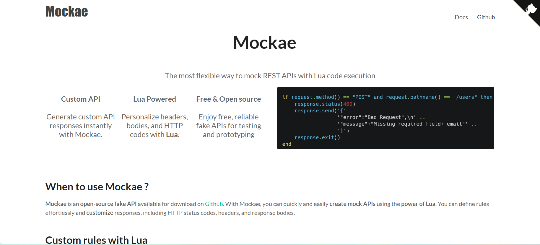 Mockae Homepage