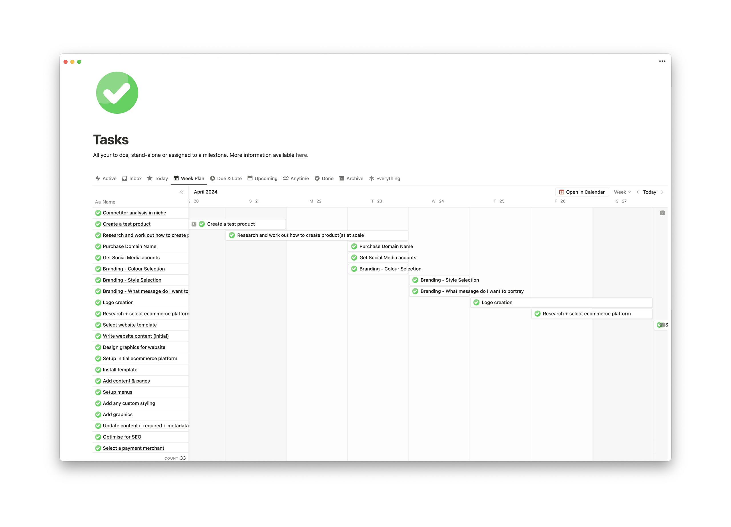 Focused Notion Task Planner