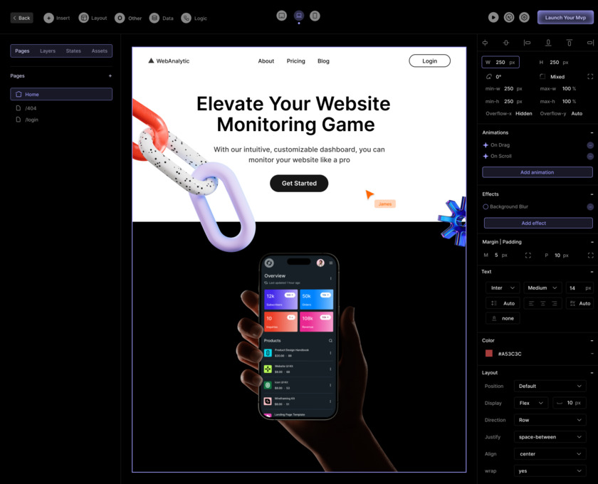 Saasio.io Landing Page