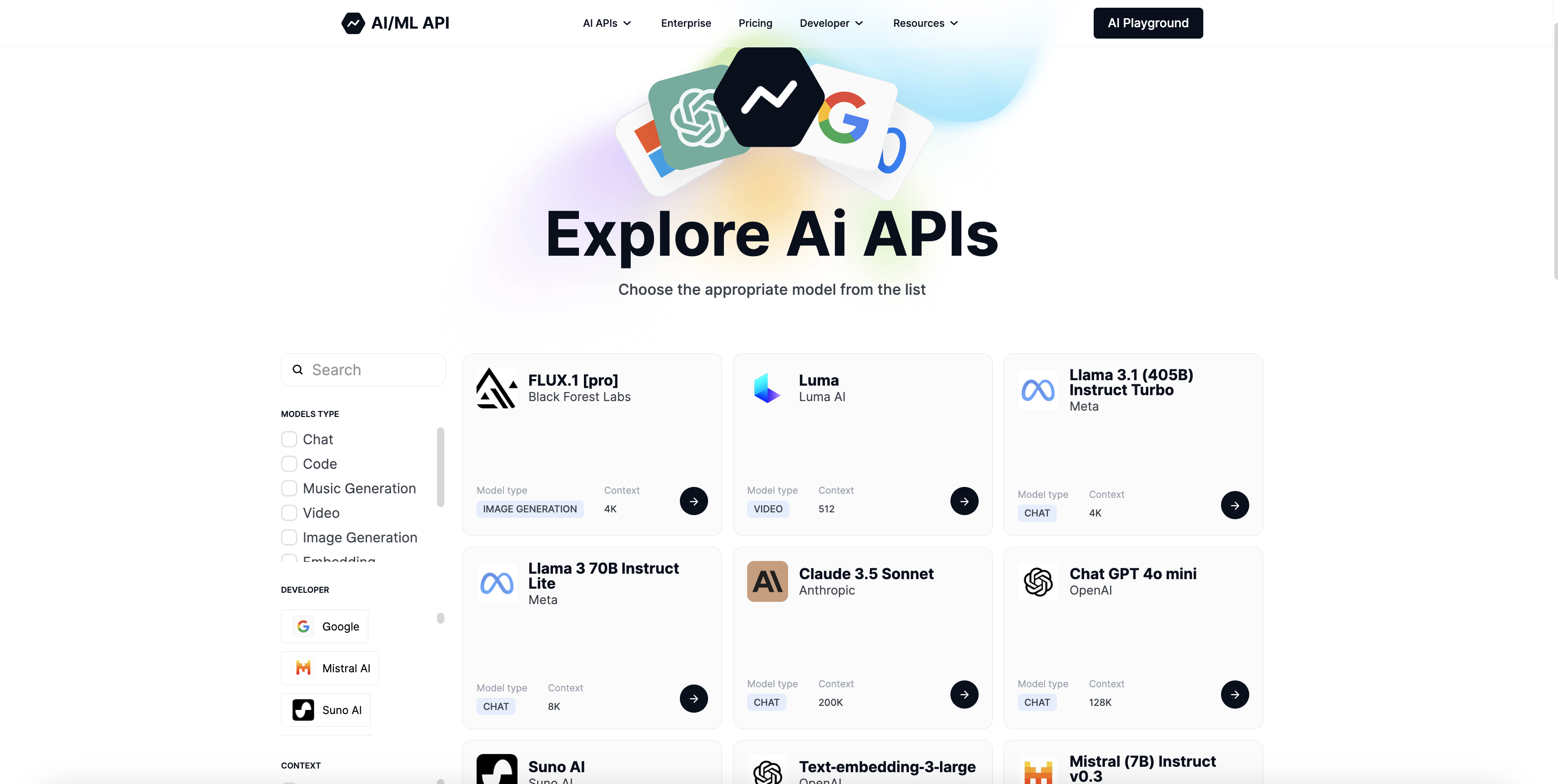 aimlapi.com AI models