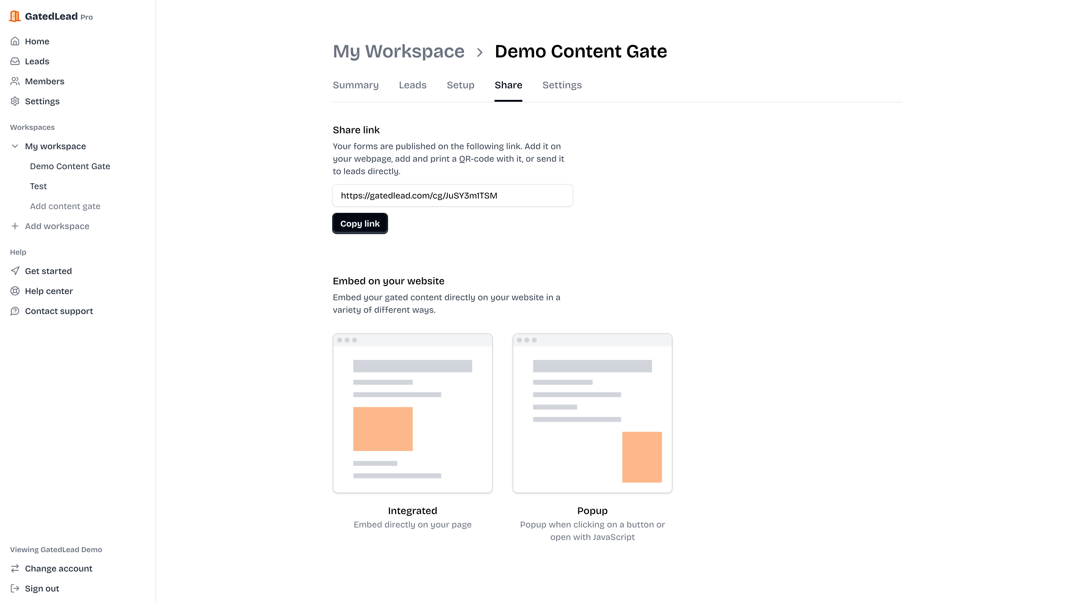 GatedLead Sharing gated content