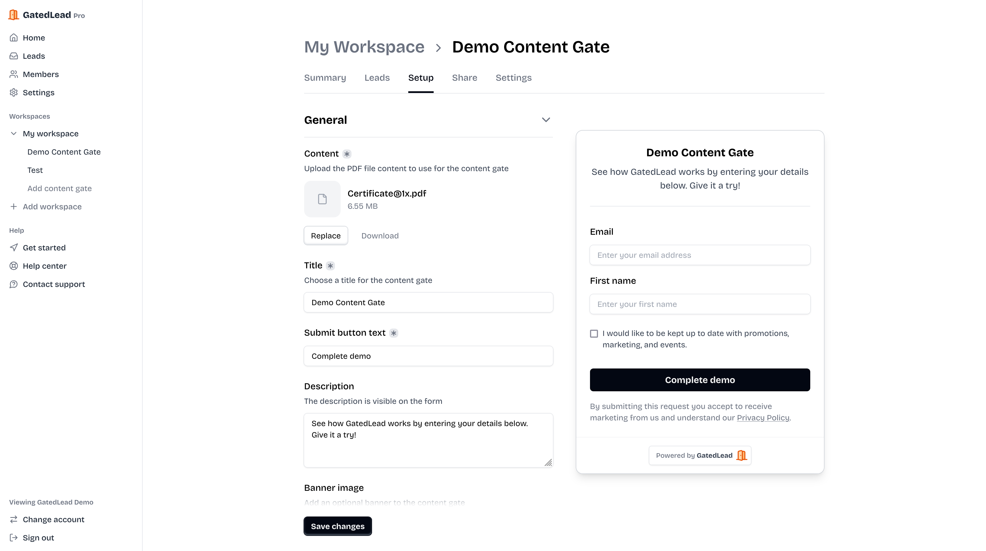 GatedLead Creating gated content