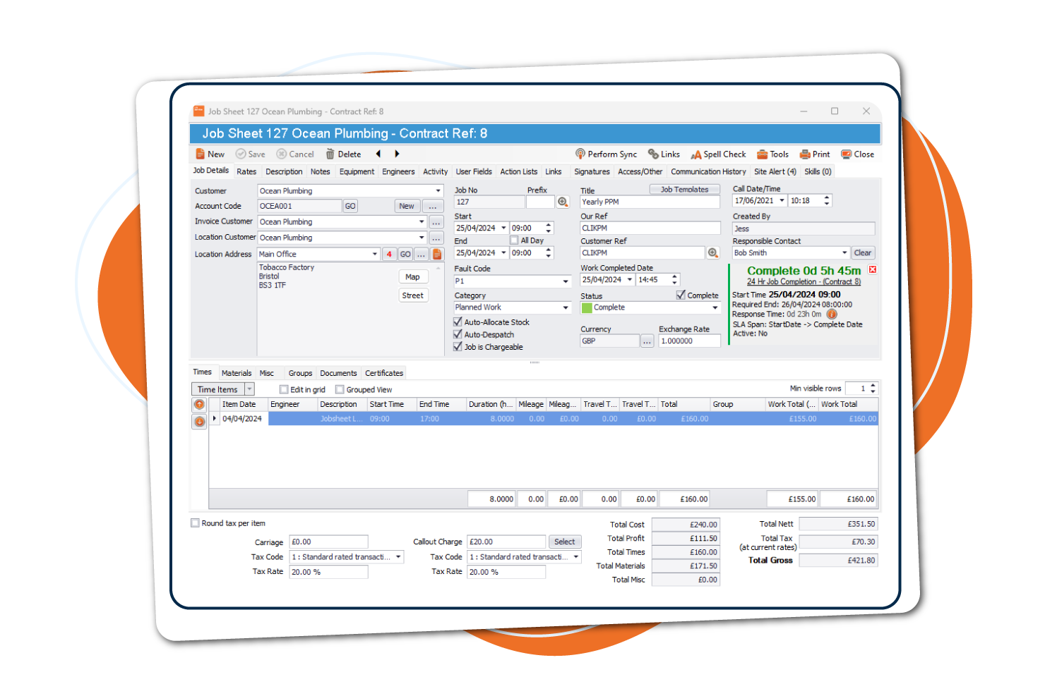 Clik Service Job Sheet