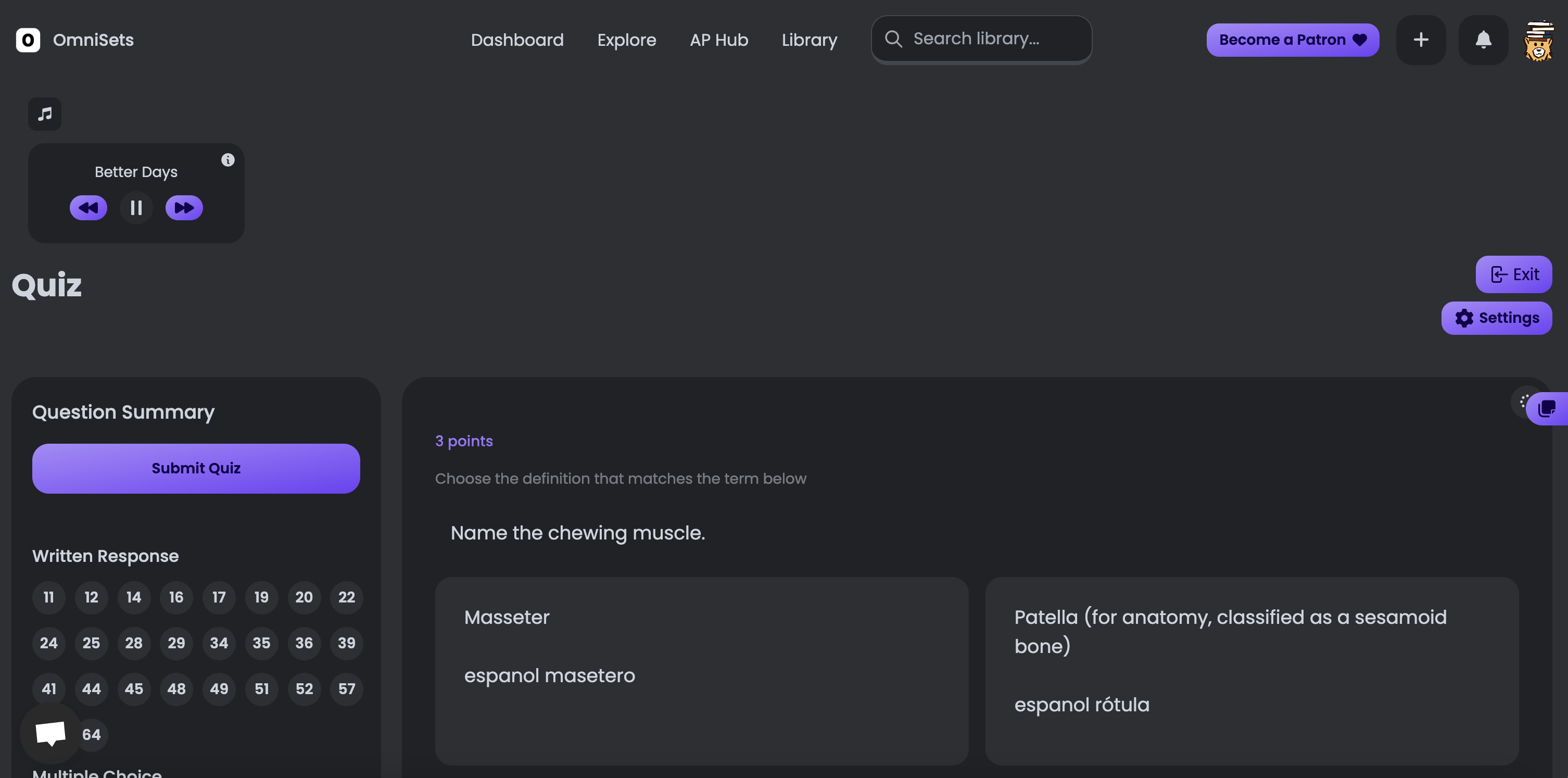 OmniSets Quiz Mode