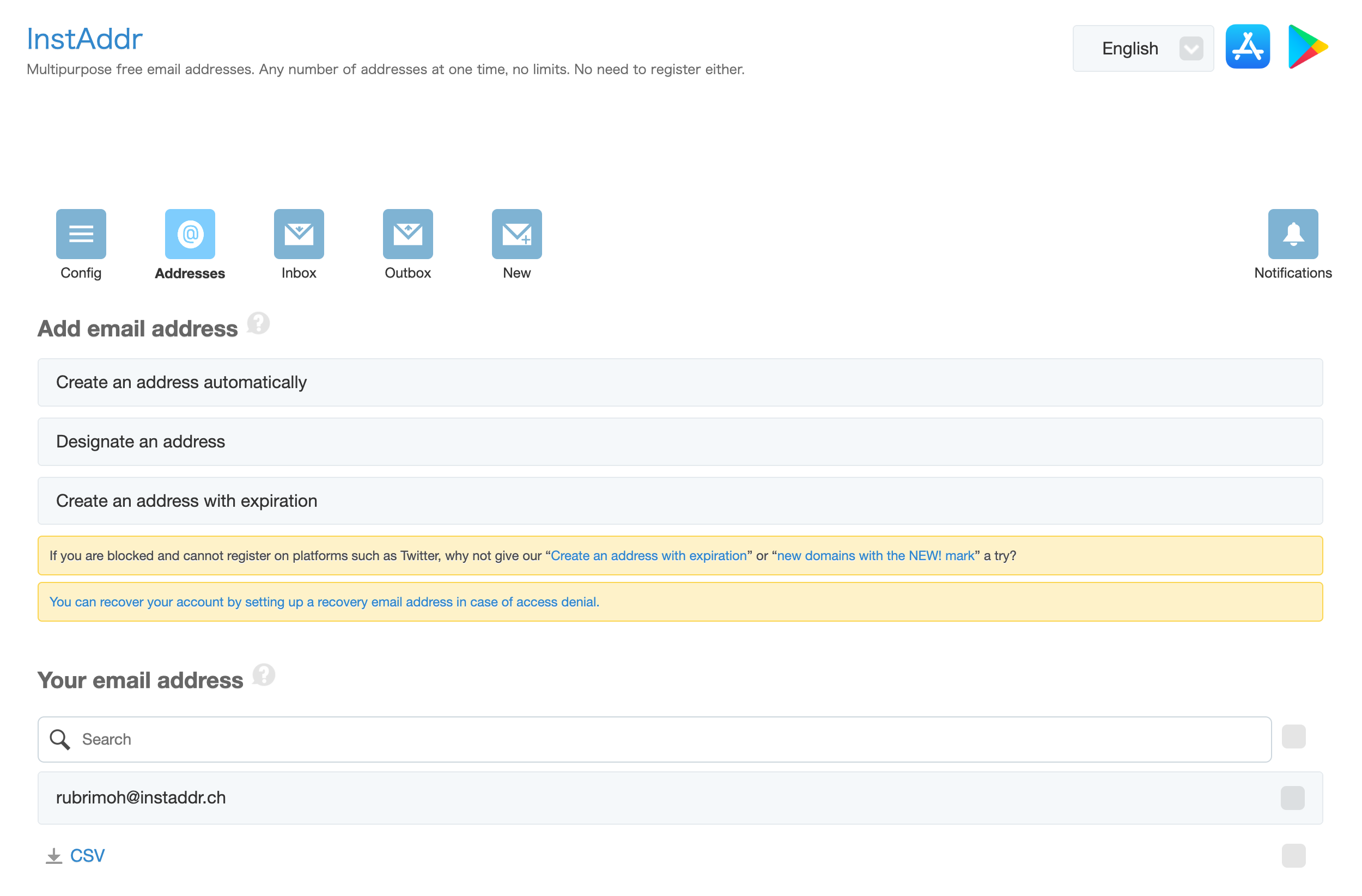 InstAddr Homepage