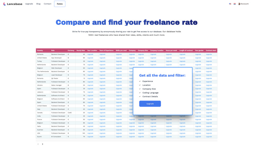 Lancebase.io Landing Page