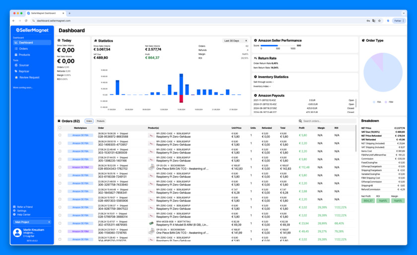 SellerMagnet SellerMagnet Profit Dashboard