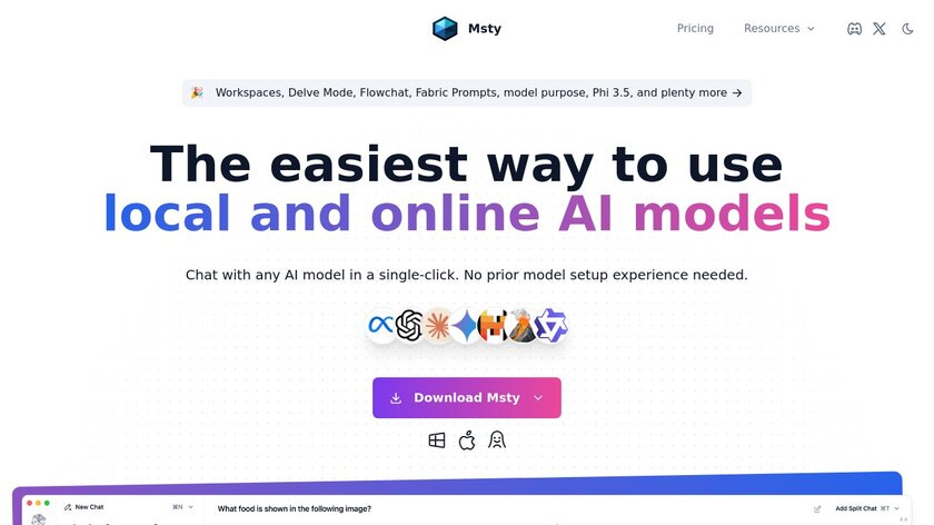 Msty AI Landing Page