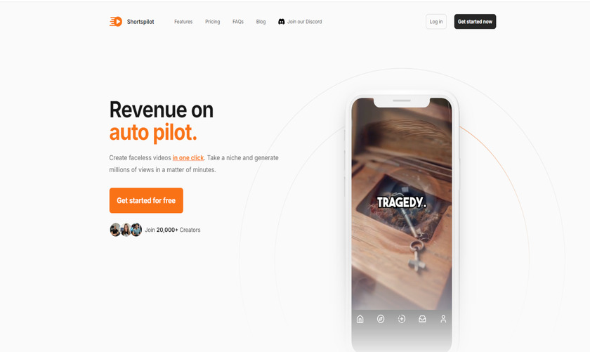 Shortspilot.ai Landing Page